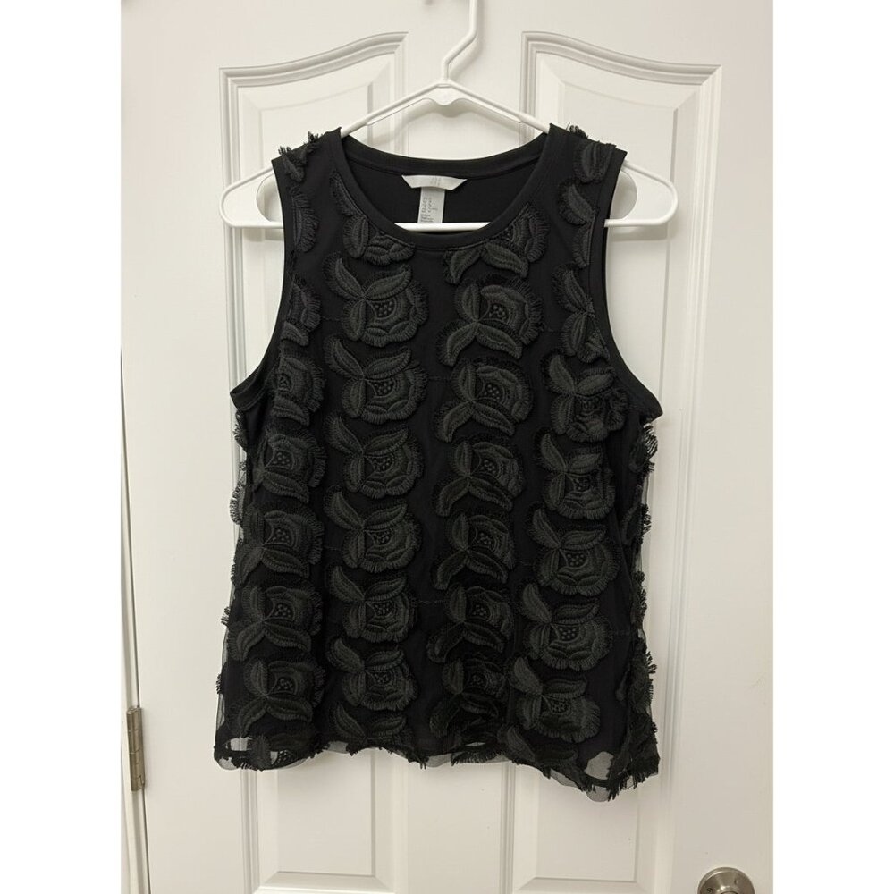 H&M Black Floral Lace Sleeveless‎ Top